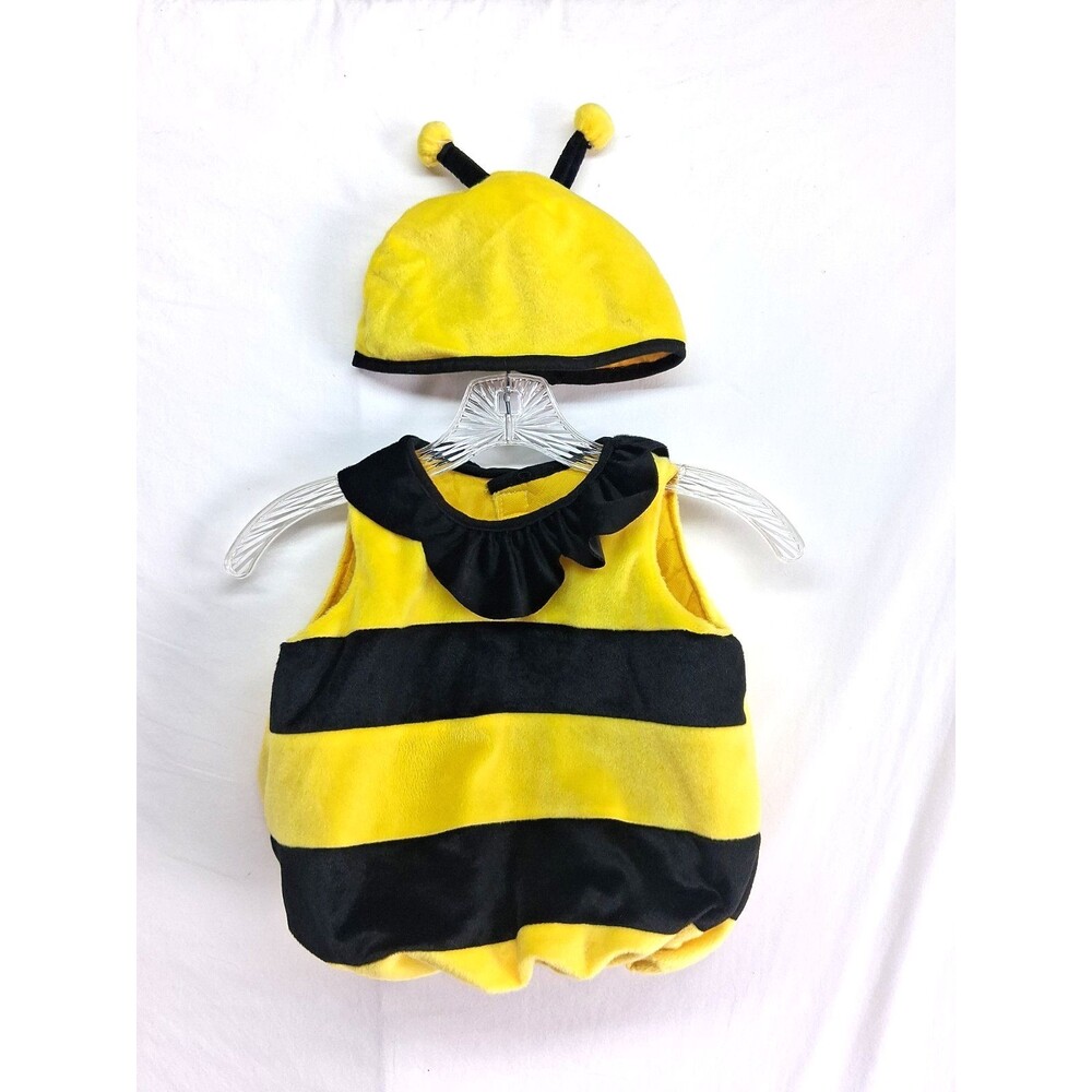 2pc Toddler Bumblebee Costume 2T Lined Yellow Hook & Loop